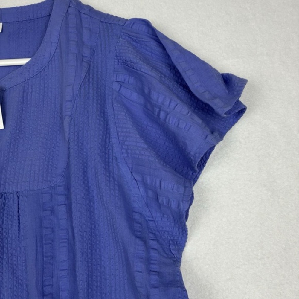 J. Jill Women's Peasant Gauze Flutter Sleeve Textured Top Blue Small Petite‎ NWT - Picture 5 of 11